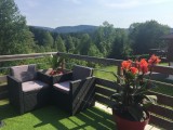 Terrasse Chambres d'hôtes Fleur de Lorraine à L'Eden de Floridylle Xonrupt-Longemer Vosges 	