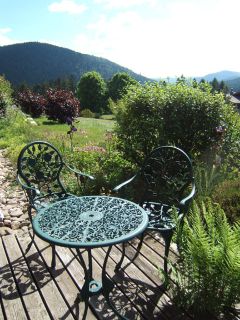 Terrasse chambre double Les Roses chalet l'Epinette Gérardmer Vosges